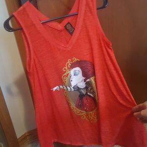 Long, flowy, tank top with the Queen of Hearts.